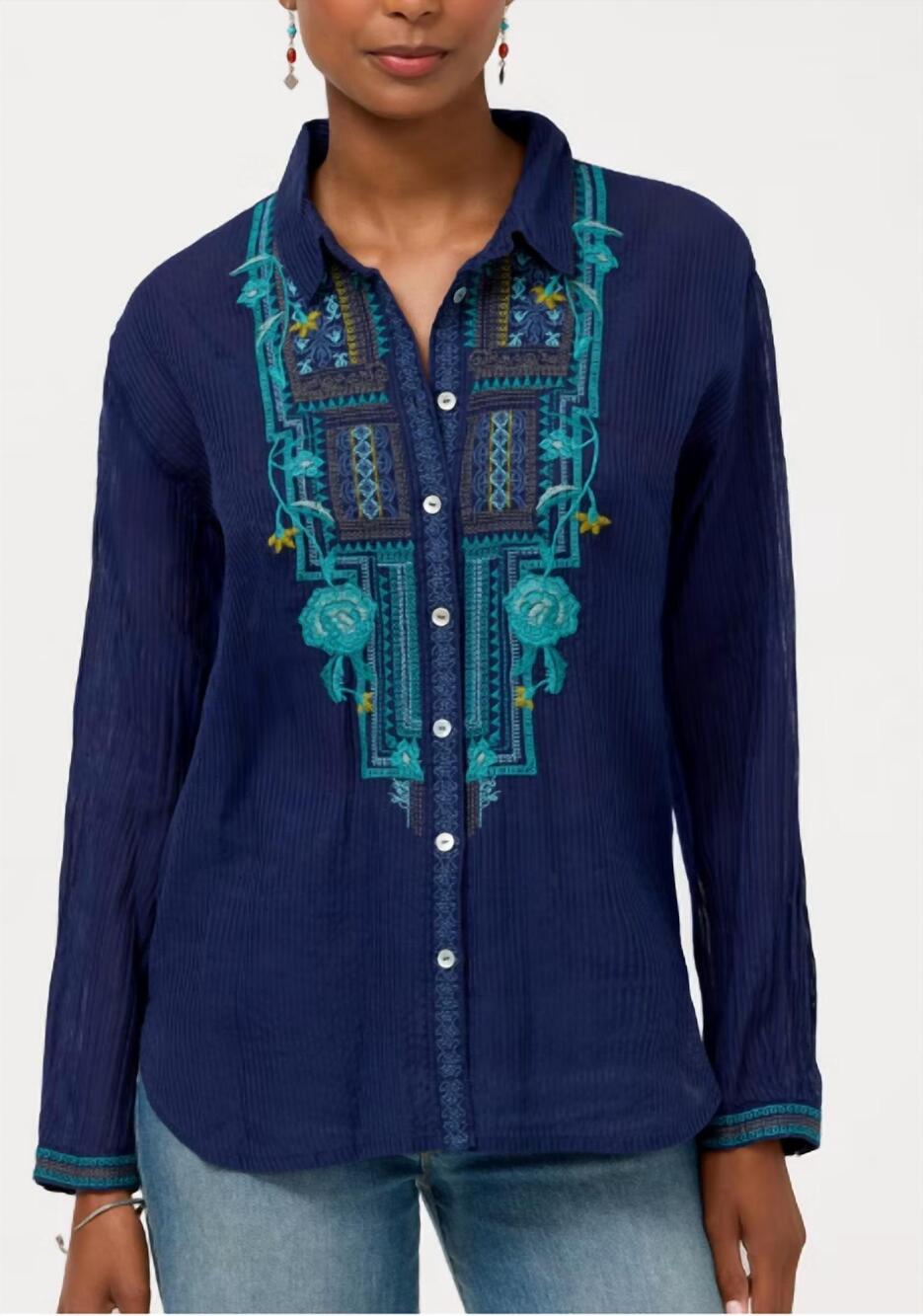 NEW JOHNNY WAS luisa shirt in navy